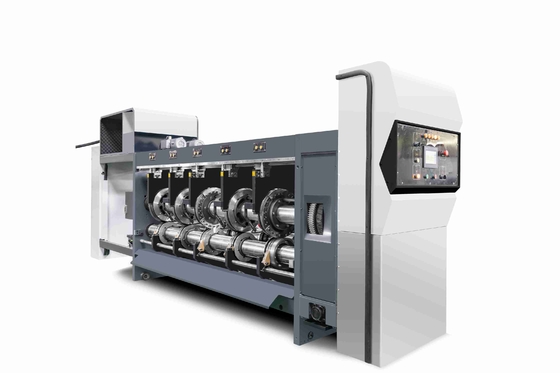 380V/50HZ/3PH Без давления гофрированный картон G6-1224 Структура питания Свинцовый край Вакуумная передача 4 цветовой принтер + слотер + резач + вибратор + стекер